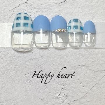 ギンガムチェックネイル