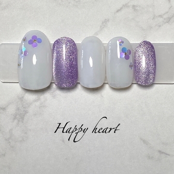 紫陽花ホログラムネイル