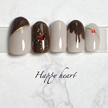 バレンタインネイル