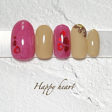 バレンタインネイル